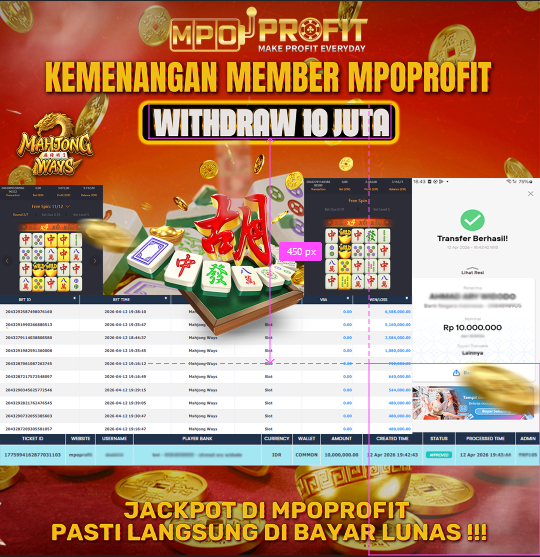 MPOPROFIT JACKPOT SLOT PGSOFT! KEMENANGAN MURNI DI (MAHJONG WAYS TOTAL RP 10.000.000,- LUNAS)